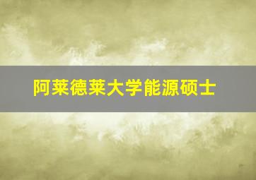 阿莱德莱大学能源硕士