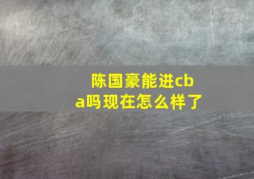 陈国豪能进cba吗现在怎么样了