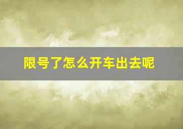 限号了怎么开车出去呢