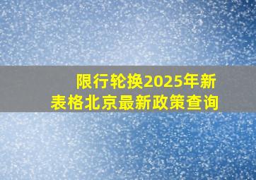 限行轮换2025年新表格北京最新政策查询