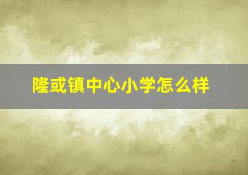 隆或镇中心小学怎么样