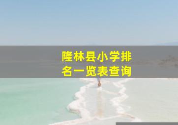 隆林县小学排名一览表查询