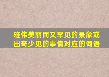 雄伟美丽而又罕见的景象或出奇少见的事情对应的词语