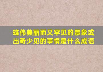 雄伟美丽而又罕见的景象或出奇少见的事情是什么成语