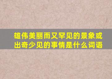 雄伟美丽而又罕见的景象或出奇少见的事情是什么词语