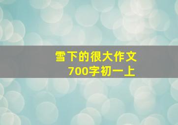 雪下的很大作文700字初一上