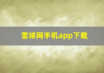 雪球网手机app下载