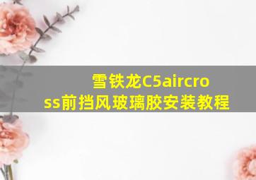 雪铁龙C5aircross前挡风玻璃胶安装教程