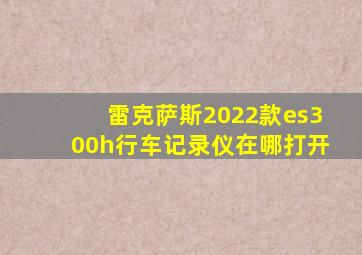 雷克萨斯2022款es300h行车记录仪在哪打开