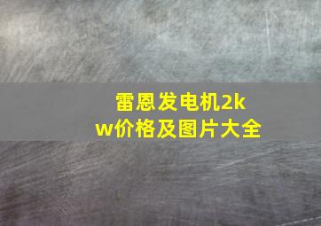 雷恩发电机2kw价格及图片大全