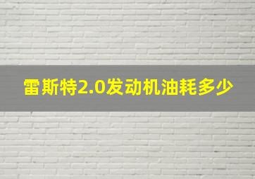 雷斯特2.0发动机油耗多少