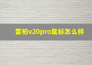 雷柏v20pro鼠标怎么样