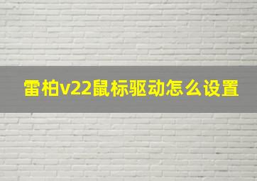 雷柏v22鼠标驱动怎么设置