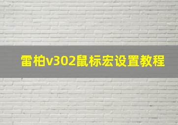 雷柏v302鼠标宏设置教程