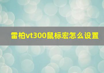 雷柏vt300鼠标宏怎么设置