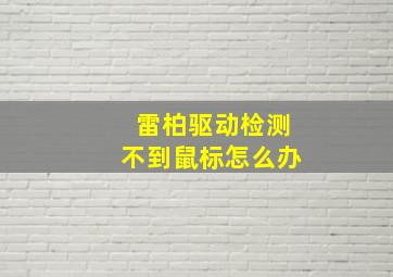 雷柏驱动检测不到鼠标怎么办