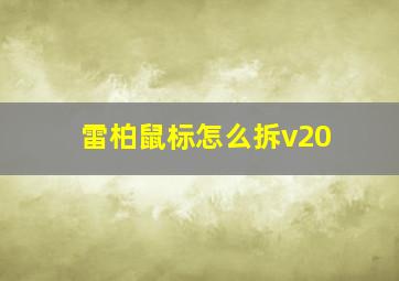 雷柏鼠标怎么拆v20