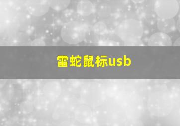 雷蛇鼠标usb