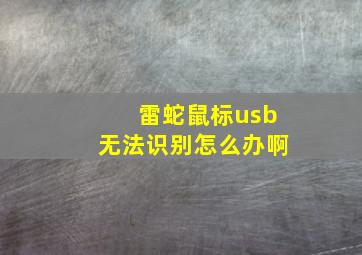 雷蛇鼠标usb无法识别怎么办啊