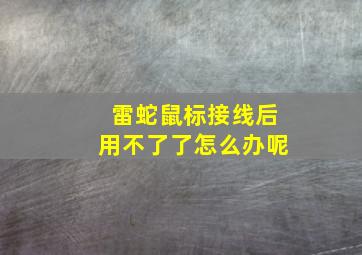 雷蛇鼠标接线后用不了了怎么办呢