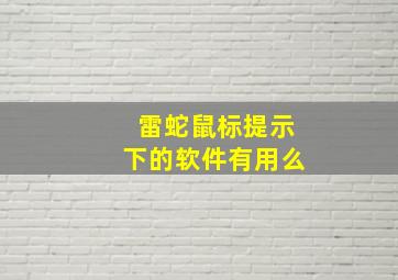 雷蛇鼠标提示下的软件有用么