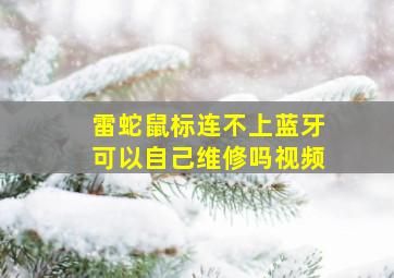 雷蛇鼠标连不上蓝牙可以自己维修吗视频