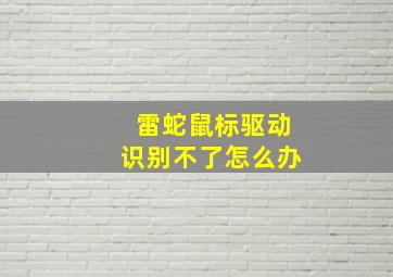 雷蛇鼠标驱动识别不了怎么办