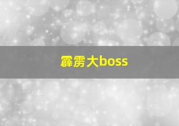 霹雳大boss