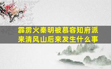 霹雳火秦明被慕容知府派来清风山后来发生什么事