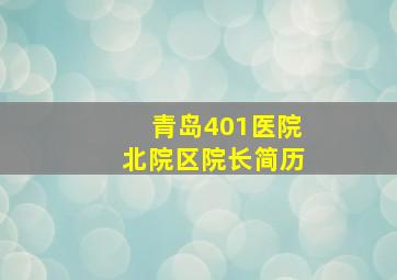 青岛401医院北院区院长简历