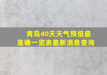 青岛40天天气预报最准确一览表最新消息查询