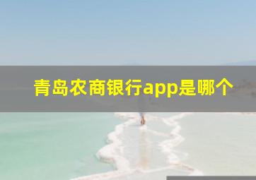 青岛农商银行app是哪个