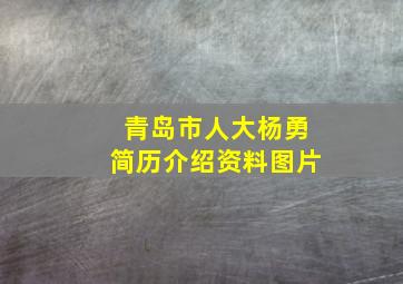 青岛市人大杨勇简历介绍资料图片