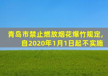 青岛市禁止燃放烟花爆竹规定,自2020年1月1日起不实施