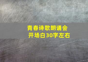 青春诗歌朗诵会开场白30字左右