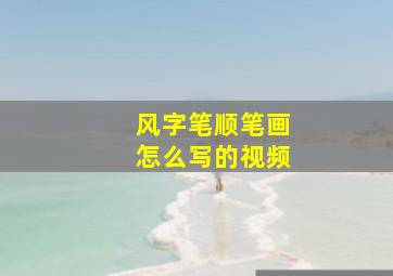 风字笔顺笔画怎么写的视频