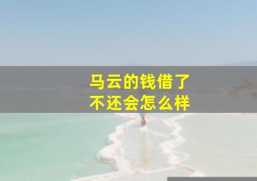 马云的钱借了不还会怎么样