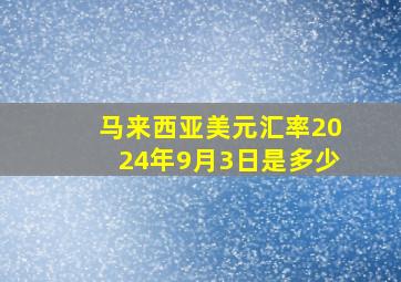 马来西亚美元汇率2024年9月3日是多少