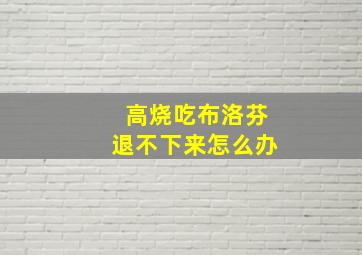 高烧吃布洛芬退不下来怎么办