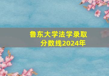 鲁东大学法学录取分数线2024年