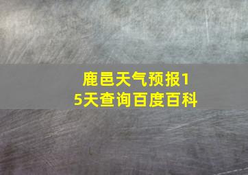 鹿邑天气预报15天查询百度百科