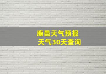 鹿邑天气预报天气30天查询