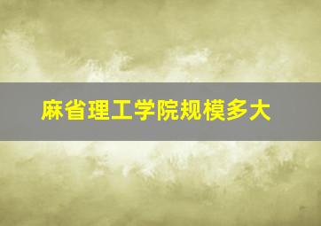 麻省理工学院规模多大