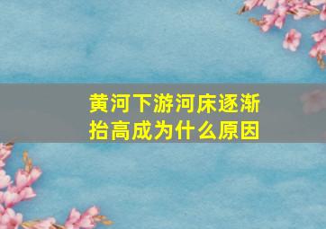 黄河下游河床逐渐抬高成为什么原因