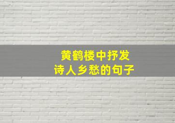 黄鹤楼中抒发诗人乡愁的句子