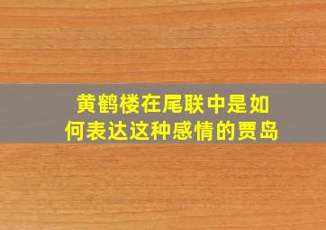 黄鹤楼在尾联中是如何表达这种感情的贾岛