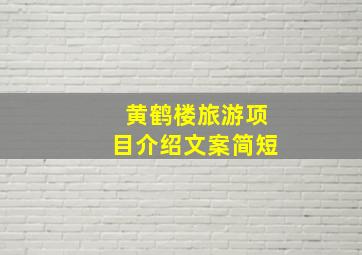 黄鹤楼旅游项目介绍文案简短