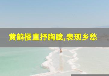 黄鹤楼直抒胸臆,表现乡愁