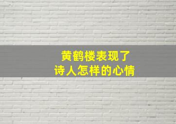 黄鹤楼表现了诗人怎样的心情