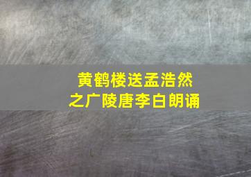 黄鹤楼送孟浩然之广陵唐李白朗诵